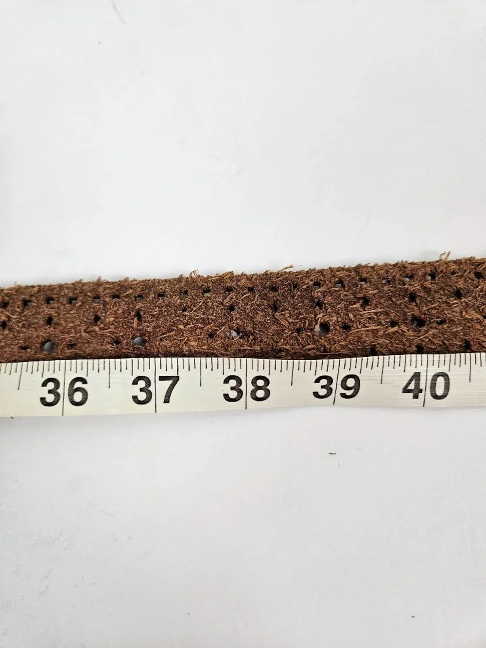 Boho Western Chocolate Brown Perforated Tooled Silver Stud Leather Belt